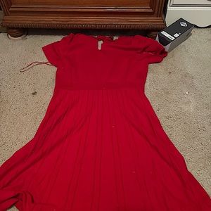Red Knee Length Dress